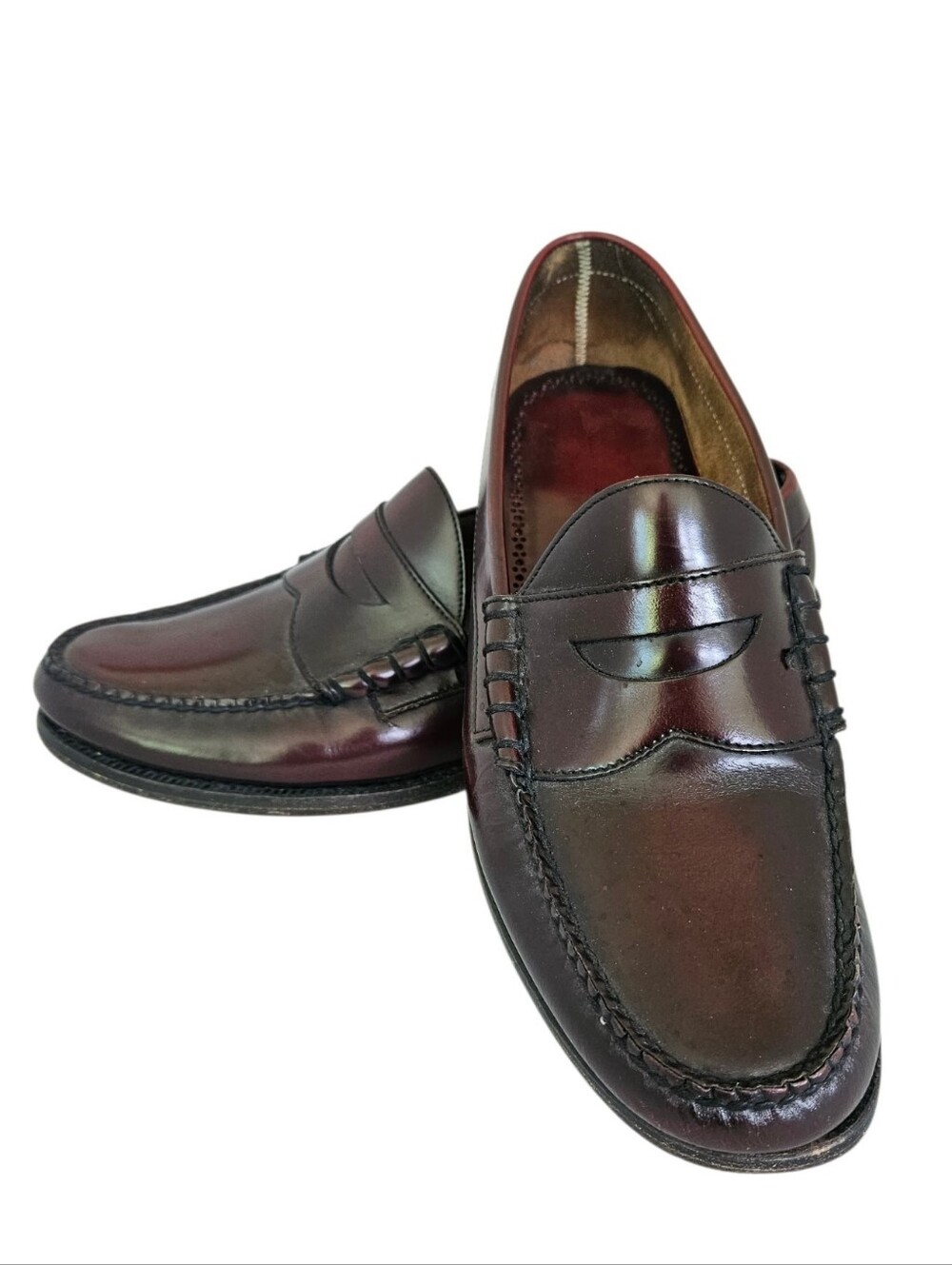 Johnston & Murphy Penny Loafer Burgundy Aristocrat 124-9003 Size 11D